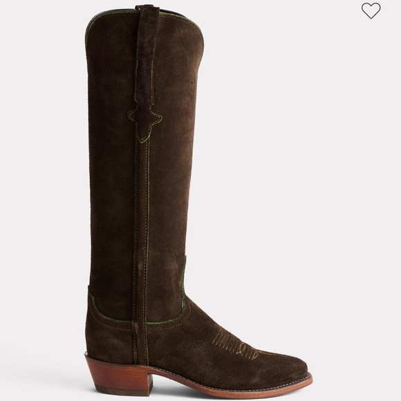 Lucchese Shoes - Lucchese Dark Brown Suede Heeled Boots